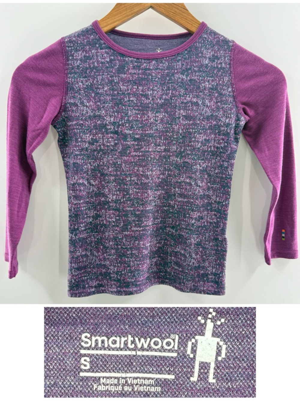 Smartwool Classic Thermal Merino Base Layer Crew Long Sleeve Shirt Girls Size S